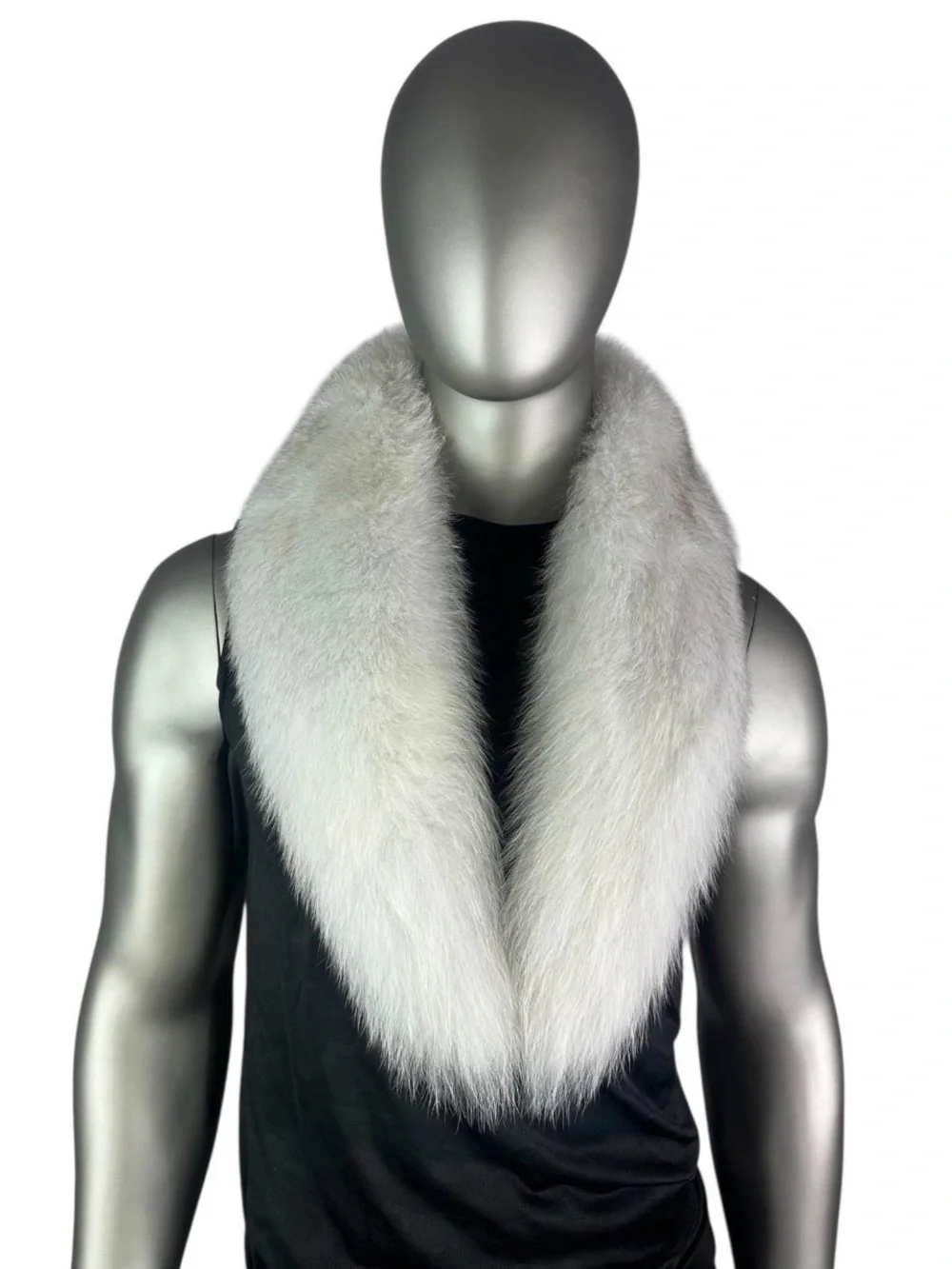Men’s BLUE FOX Collar, 42” L, Certified Vintage Fur